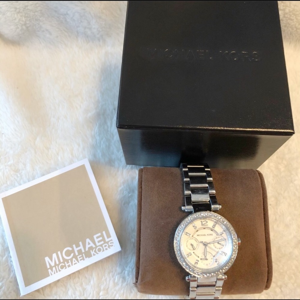🤍 Michael Kors Parker Silver Ladies Watch 33mm